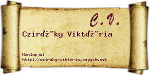 Cziráky Viktória névjegykártya