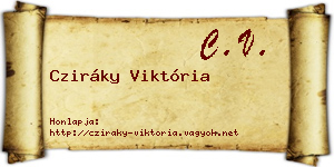 Cziráky Viktória névjegykártya